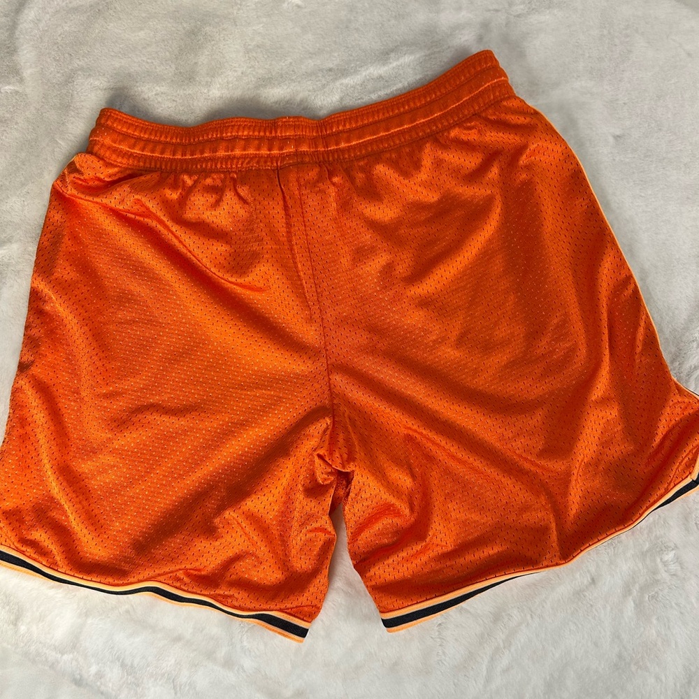 Nike Orange mens  Mesh Athletic Shorts Swoosh Logo Lightweight Training Gym s - Picture 3 of 6